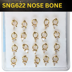 SNG622 3.0MM TRIANGLE CUBIC ON RING GOLD (NOSE BONE) 20pcs 40cent each