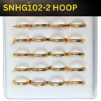 SNHG102-2 TEXTURED TWO LINE HOOP GOLD (HOOP) 20pcs 45cent each