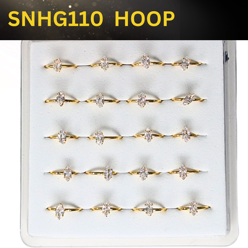 SNHG 110 3.0MM MARQUISE CUBIC GOLD  (HOOP) 20 PCS 0.40 CENT EACH