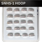 SNHS -1   12 CLEAR STONE TWO LINE HOOP SILVER ( HOOP) 20PCS 0.75 EACH