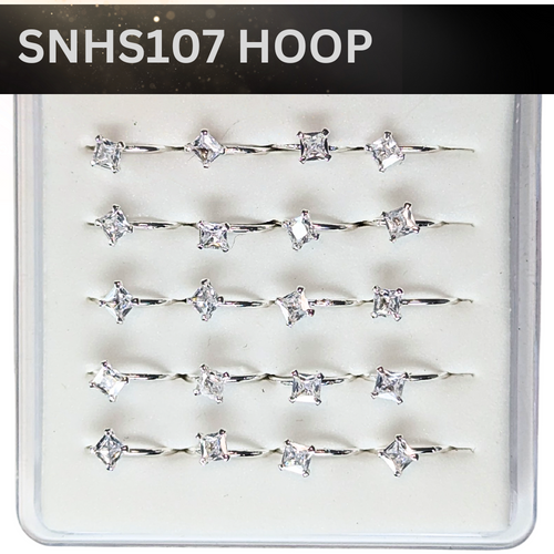 SNHS107  3.0MM SQ CUBIC HOOP SILVER (HOOP) 20pcs 40cent each