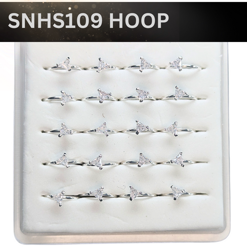 SNHS109 3.0MM TRIANGLE CUBIC SILVER (HOOP) 20pcs 40cent each