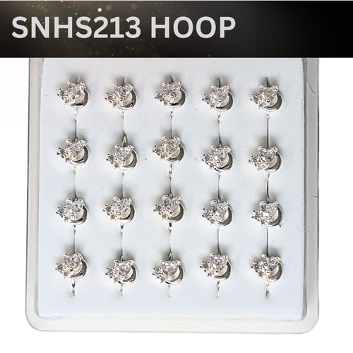 SNHS 213 DESING STONE SILVER ( HOOP) 20PCS 0.75 EACH