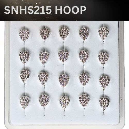 SNHS 215 DESING STONE SILVER ( HOOP) 20PCS 0.75 EACH