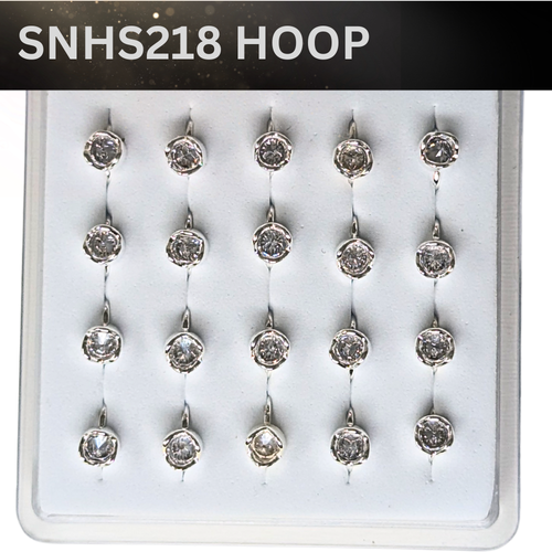 SNHS 218 DESING STONE SILVER ( HOOP) 20PCS 0.75 EACH