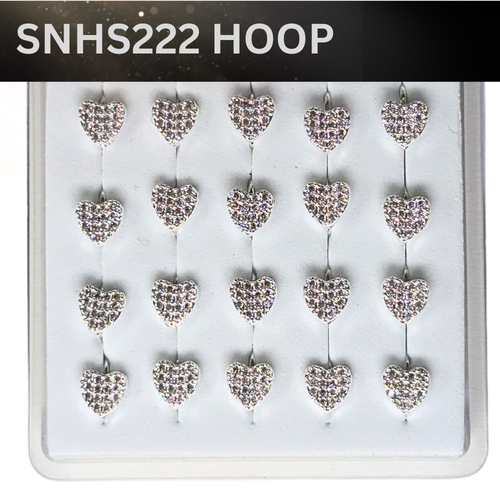 SNHS 222 DESING STONE SILVER ( HOOP) 20PCS 0.75 EACH