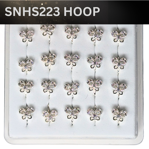 SNHS 223 DESING STONE SILVER ( HOOP) 20PCS 0.75 EACH