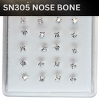 SNG305 2.5MM SQ CUBIC STONE GOLD (NOSE BONE) 20pcs 35cent each