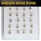 SN305 2.5MM SQ CUBIC STONE SILVER (NOSE BONE) 20pcs 35cent each