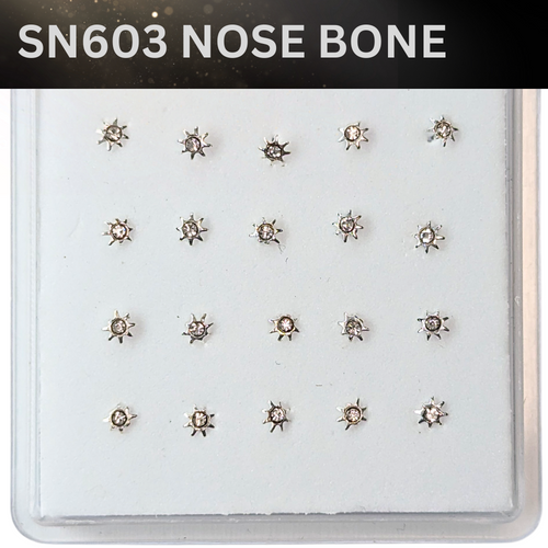 SN603   STAR W/STONE SILVER (NOSE BONE) 20pcs 25cent each