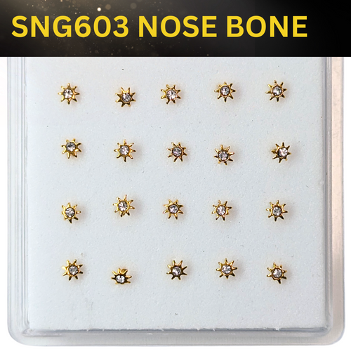 SNG603  STAR W/STONE GOLD (NOSE BONE) 20pcs 25cent each