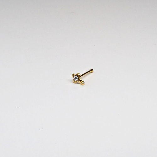 SNG604   CROSS W/STONE GOLD (NOSE BONE ) 20pcs 25cent each