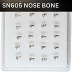 SN605  DOLPHIN W/STONE SILVER (NOSE BONE ) 20pcs 25cent each