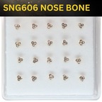 SNG606   3DOT STONE GOLD  (NOSE BONE) 20pcs 25cent each