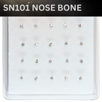 SN101   1.7MM STONE SILVER ( NOSE BONE) 20pcs 25cent each