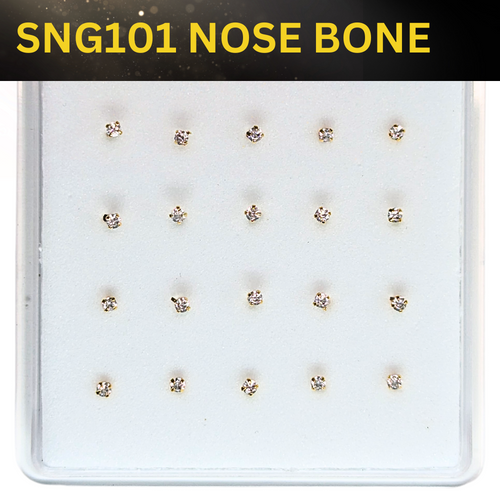 SNG101   1.7MM STONE GOLD ( NOSE BONE) 20pcs 25cent each