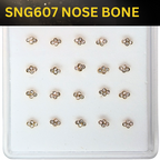 SNG607   4DOT STONE GOLD  (NOSE BONE) 20pcs 25cent each