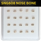 SNG608   BOWTIE CLEAR STONE GOLD (NOSE BONE) 20pcs 25cent each