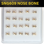 SNG609   2DOT STONE GOLD (NOSE BONE ) 20pcs 30cent each