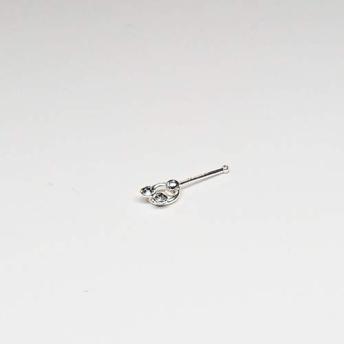 SN616    CLEAR STONES ON RING SILVER (NOSE BONE) 20pcs 30cent each