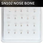 SN102   2.0MM STONE SILVER ( NOSE BONE) 20pcs 25cent each