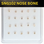 SNG102   2.0MM STONE GOLD ( NOSE BONE) 20pcs 25cent each