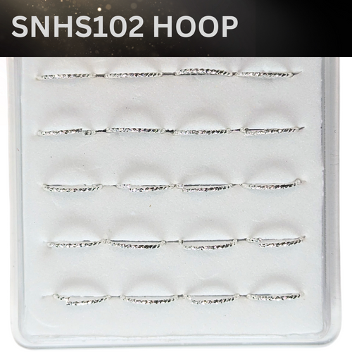 SNHS102  TEXTURED  HOOP SILVER (HOOP) 20pcs 30cent each