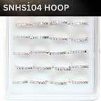 SNHS104    6 CLEAR STONE HOOP SILVER (HOOP) 20pcs 50cent each