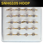 SNHG105   HOOP W/FLOWER STONE GOLD (HOOP) 20pcs 30cent each