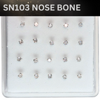 SN103   2.5MM STONE SILVER ( NOSE BONE) 20pcs 25cent each