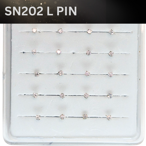 SN202   2.0MM STONE SILVER ( L PIN ) 20pcs 25cent each