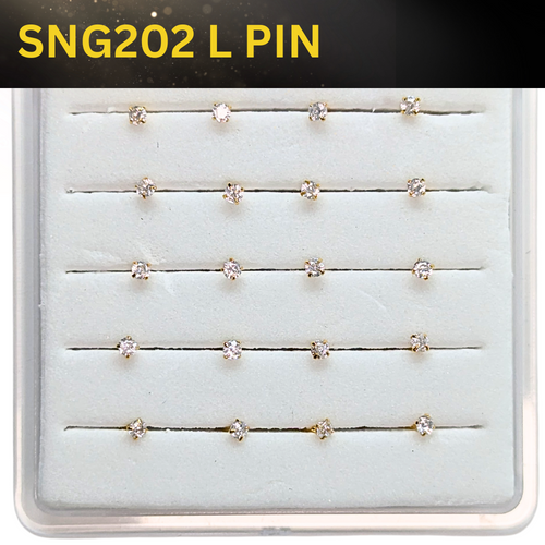 SNG202   2.0MM STONE GOLD ( L PIN ) 20pcs 25cent each