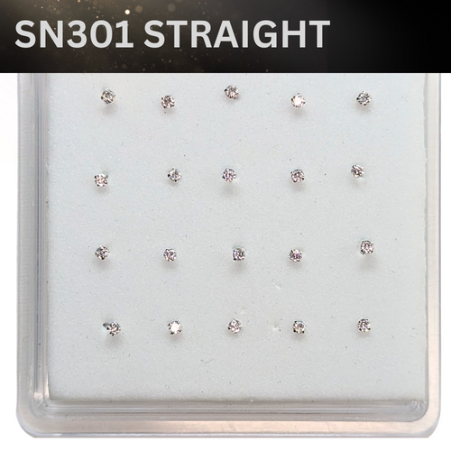 SN301   1.7MM STONE SILVER ( STRAIGHT ) 20pcs 25cent each