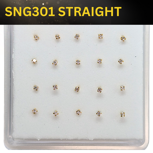 SNG301   1.7MM STONE GOLD ( STRAIGHT ) 20pcs 25cent each