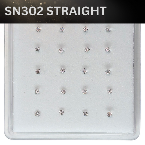 SN302   2.0MM STONE SILVER ( STRAIGHT ) 20pcs 25cent each