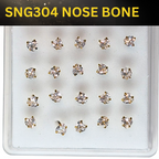 SNG304 4.0MM HEART CUBIC STONE GOLD (NOSE BONE) 20pcs 35cent each