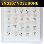 SNG307 3.0MM TRIANGLE CUBIC STONE GOLD (NOSE BONE) 20pcs 35cent each